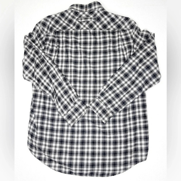 Duluth‎ Trading Free Swingin’ Wicking Flannel Shirt Plaid Black White Size XLT - Picture 2 of 5
